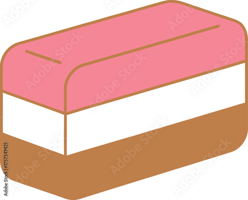 Neapolitan ice cream with three flavors stacked together, flat style clip art.
vector download