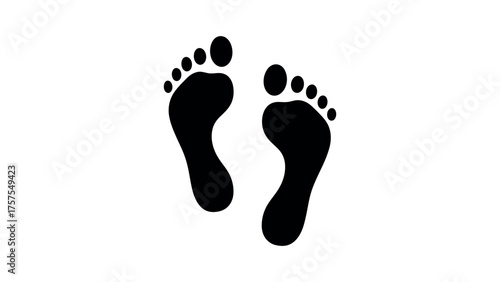 Black Silhouette of Two Human Footprints vector