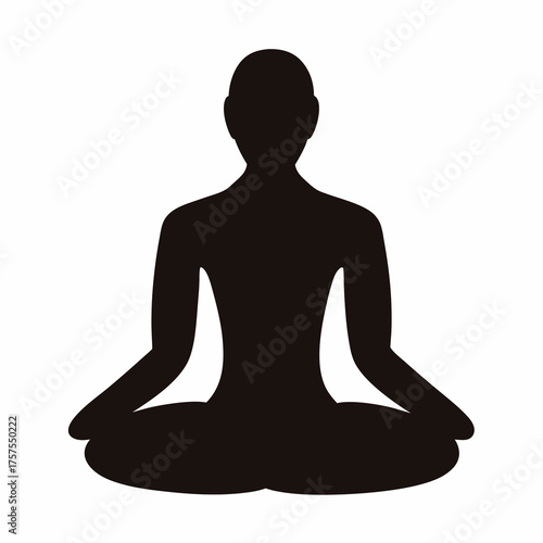 Silhouette of a person in lotus position practicing meditation and mindfulness