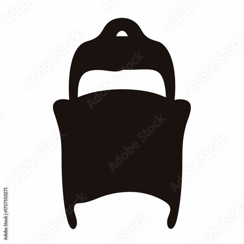 Silhouette of an antique style bed with decorative headboard