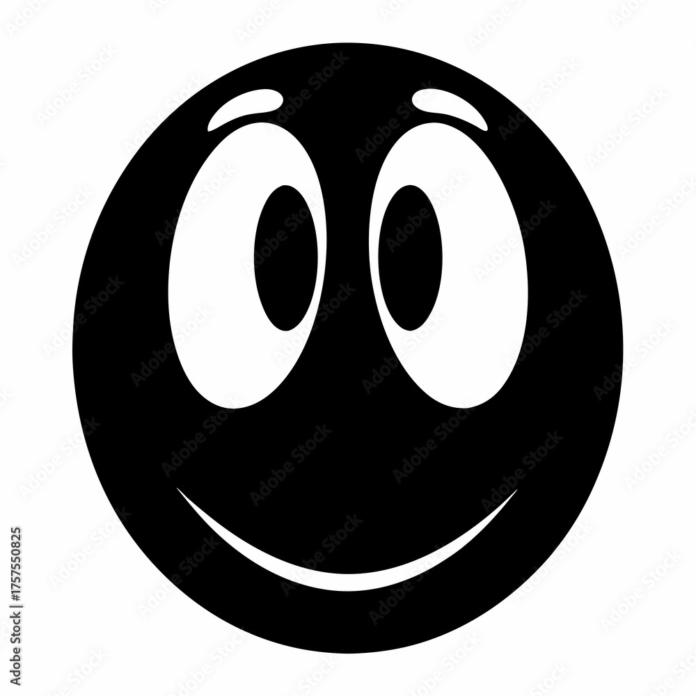Fototapeta premium Cartoon Smiley Face with a Big Grin and Expressive Eyes