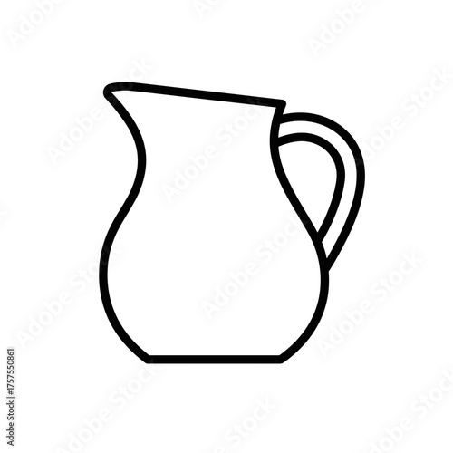 Outline of a pitcher in minimalist style on a white background  