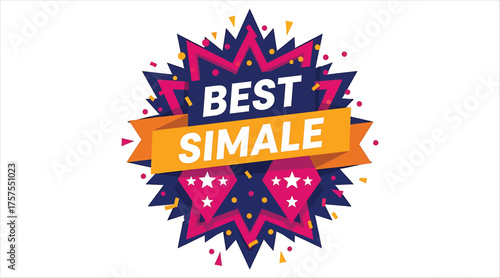 Vector art of best simale sale badge a vibrant and eyecatching graphic for advertising, promotions, and sales, perfect for attracting attention and conveying value