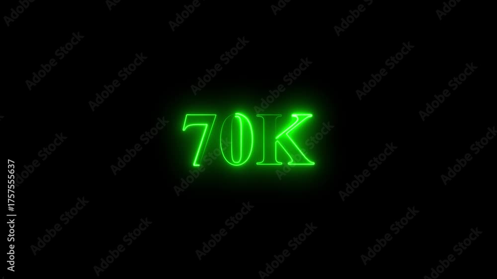 Vidéo Stock Thank you 70k followers. realistic neon sign animation ...