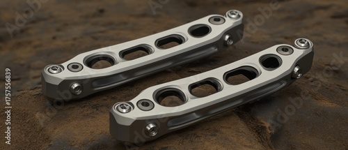 Sleek metallic automotive parts industrial design engineering technology