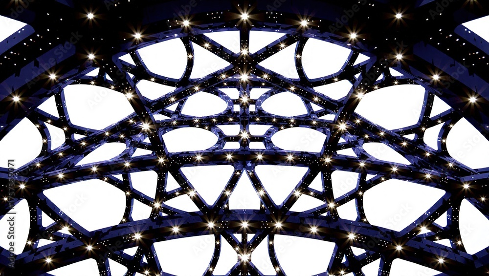 Fototapeta premium Intricate Geometric Pattern with Sparkling Lights.