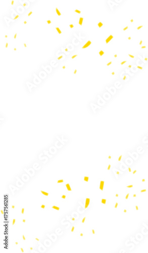 Golden confetti falling on white background, perfect for celebration, festive, or luxury design projects .abstract colorful splashes