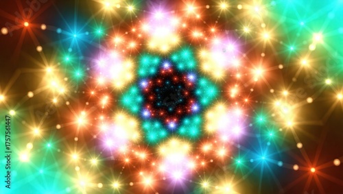 Vibrant Kaleidoscope of Glowing Symmetrical Lights.