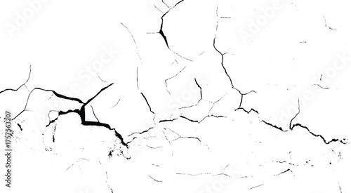 A black and white vintage of a cracked wall, cracked white paint on a white background, a black and white drawing of a cracked wall, background 