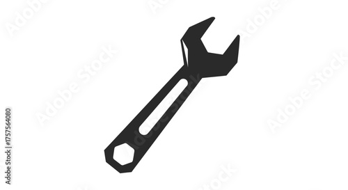 Silhouette of a black open-end wrench tool.