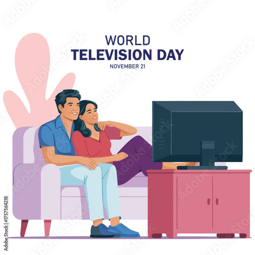 World television day unique design templet tv set.