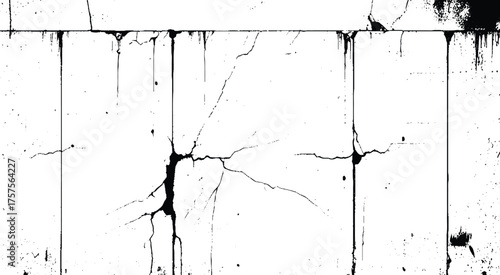 Cracks texture overlay. Vector background. 