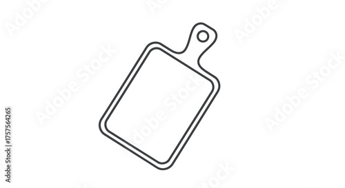 Simple Outline of a Rectangular Wooden Cutting Board.