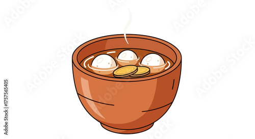 Bowl of Tangyuan: Sweet Rice Balls in Broth.