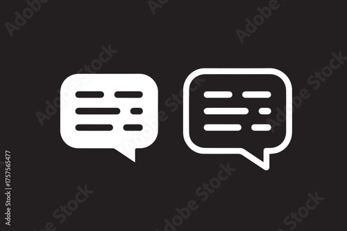 conversation speech bubbles outlined and filled vector ai eps png jpeg messaging ui icon
