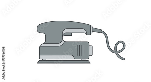 Gray Electric Orbital Sander with Power Cord for Wood Finishing and Smoothing.