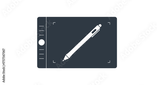 Modern Digital Graphic Drawing Tablet with Stylus Pen.
