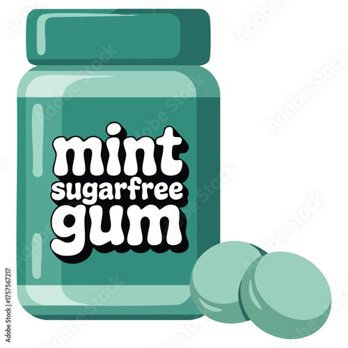  Sugar free peppermint chewing gum for fresh breath and oral hygiene