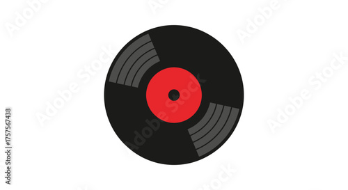 Simple Vector Illustration of a Classic Vinyl Record.