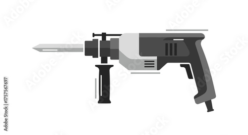 Electric Hammer Drill with Auxiliary Handle Power Tool for Construction and DIY Projects.