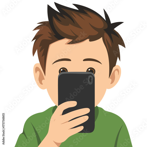  Guy using his smartphone for a video chat or taking photos