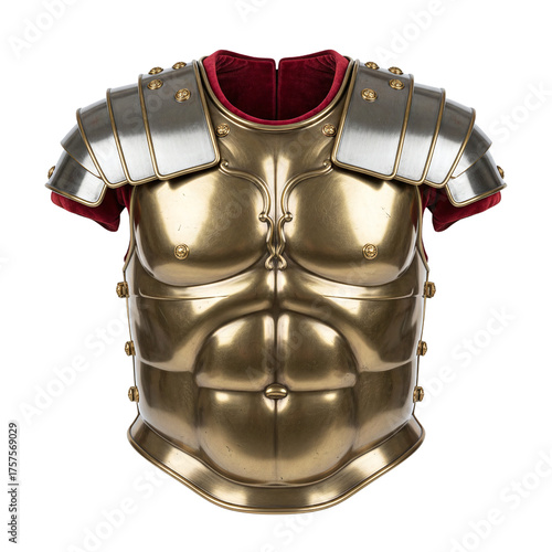 Roman gladiator muscle armor cuirass in brass and steel