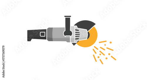 Angle Grinder Tool with Sparks Industrial Equipment.