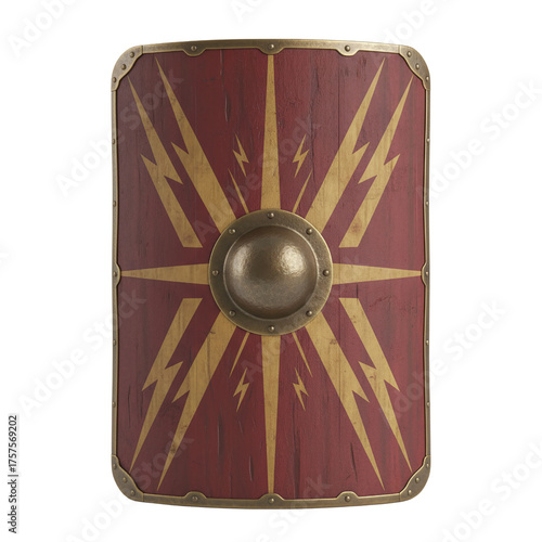 Foto Ancient roman legionary shield with lightning bolts