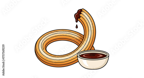 Delicious Churro with Chocolate Sauce a Sweet Treat.