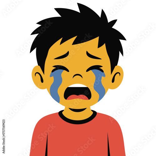  Crying emoji character with tears and sad expression