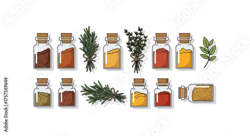 Assortment of Herbal Extracts and Essential Oils in Glass Bottles.