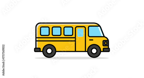Bright yellow school bus illustration a classic symbol of education and student transport.