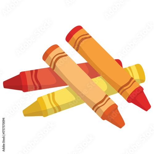  Wax crayons for drawing and coloring vector set