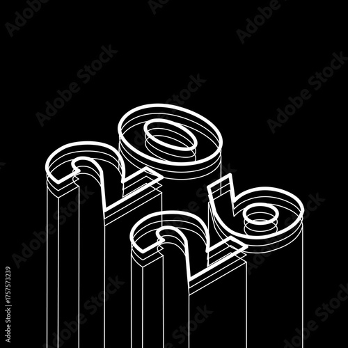 New Year 2026 poster design with isometric numbers in modern style. Happy new year greeting card banner design for 2026 resolution. 3d lettering.