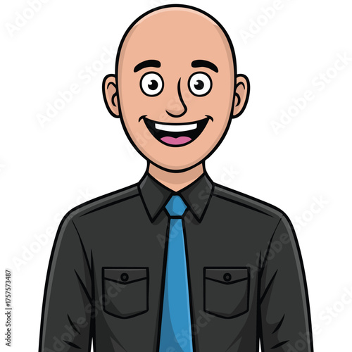Happy smiling bald man confident and healthy vector