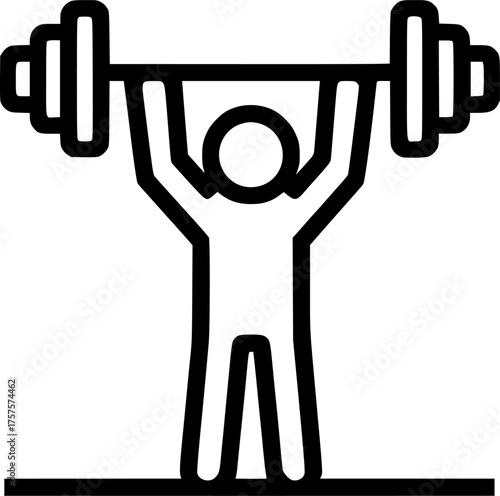 Stickman Lifting Weights in a Gym for Strength Training, vector, sign, symbol, vector, art