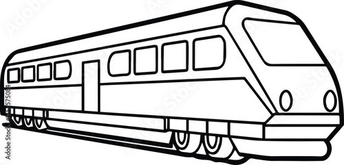 steam train outline vector illustration for transportation and children’s design 
