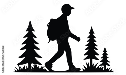 Black silhouette of a woman in a fur coat illustration with other people and family silhouettes vector art for business and dance
