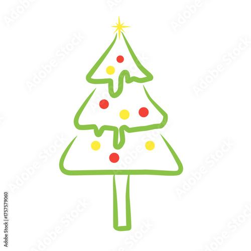 Handdrawn Christmas Pine