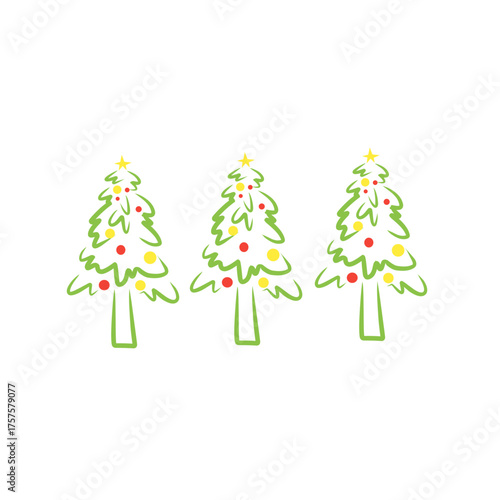 Handdrawn Christmas Pine