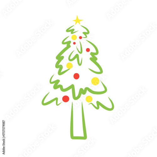 Handdrawn Christmas Pine