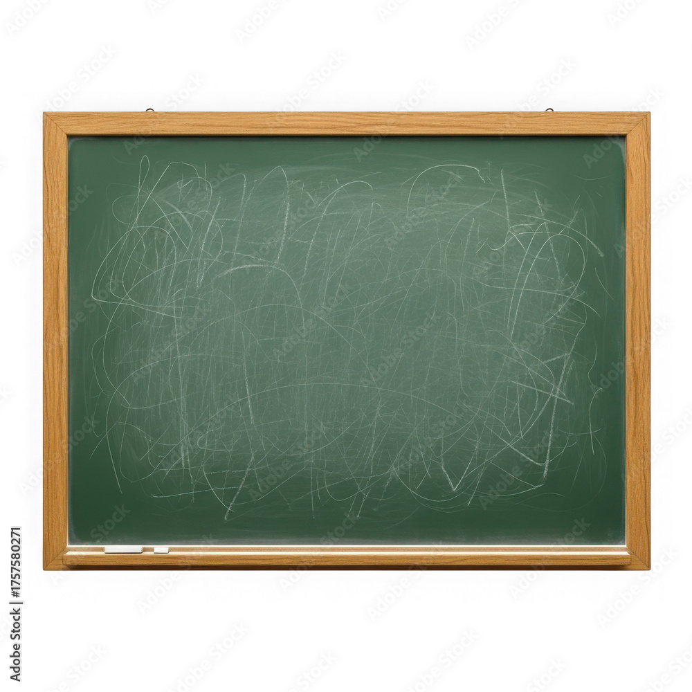 Fototapeta premium Classic chalkboard with wooden frame ready for education and learning isolated on transparent background