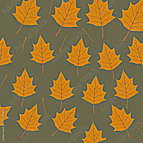 autumn leaves seamless pattern