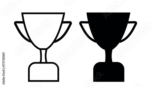 trophy icon duo with outline and fill