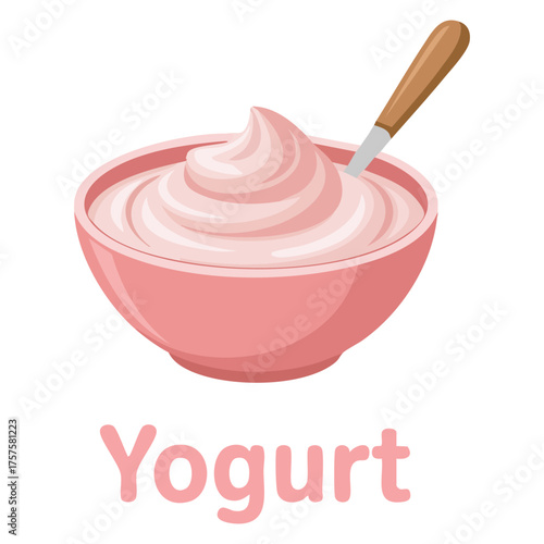 Natural probiotics yogurt symbol isolated vector illustration on white background