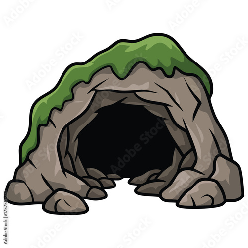 Bear den hole in ground isolated vector illustration on white background