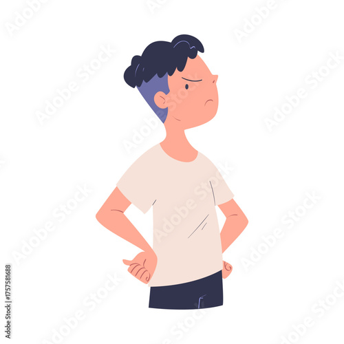 Man Character Can t Agree Arguing and Show Disagreement Vector Illustration