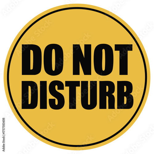 No disturbance sign doodle vector illustration isolated white background