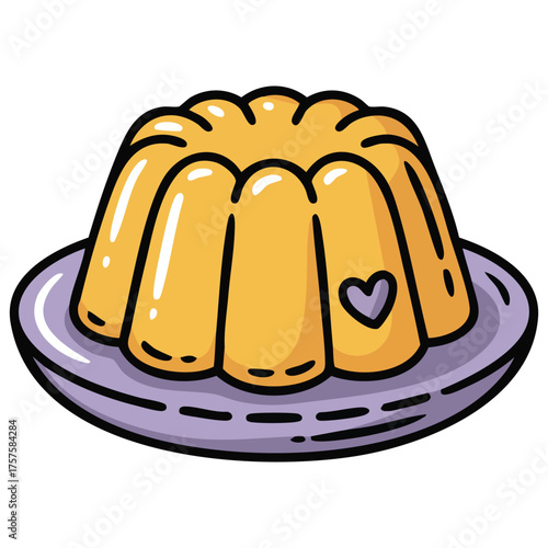 dessert jelly candy food doodle isolated vector illustration on white background