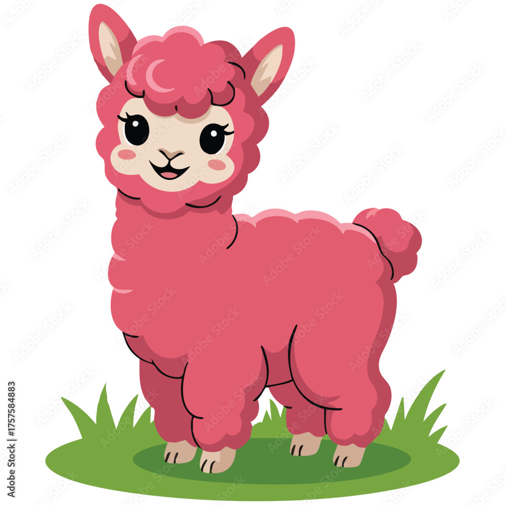 Fototapeta premium domestic sheep animal farm doodle isolated vector illustration on white background